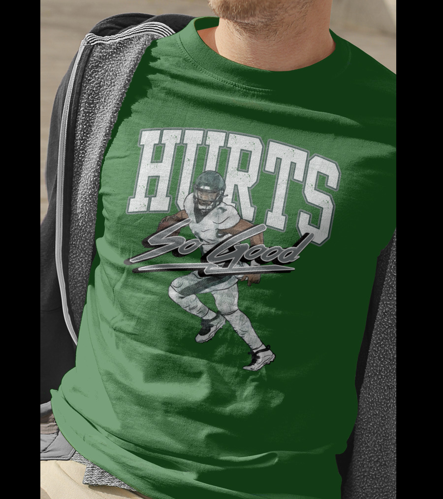 Hurts So Good Pigment Dyed Football Player Green T-Shirt