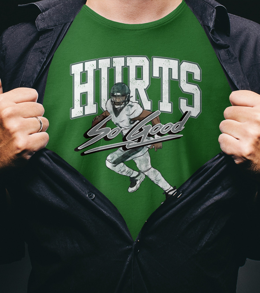 Hurts So Good Pigment Dyed Football Player Green T-Shirt