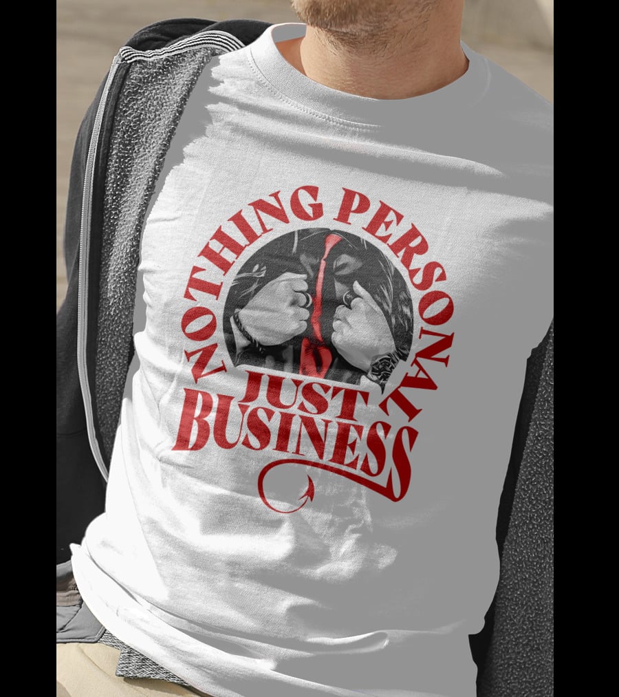 Nothing Personal Just Business Red Tie Hidden Face T-Shirt