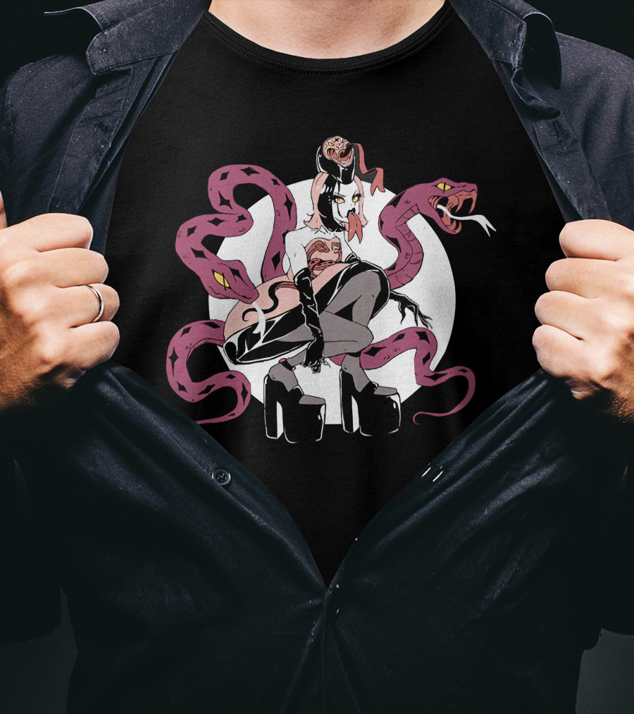 Mybestjudy Merch Snake Goth Style With Pink Serpents T-Shirt