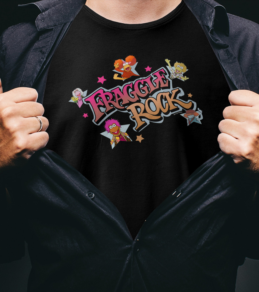 Fraggle Rock Characters With Stars T-Shirt