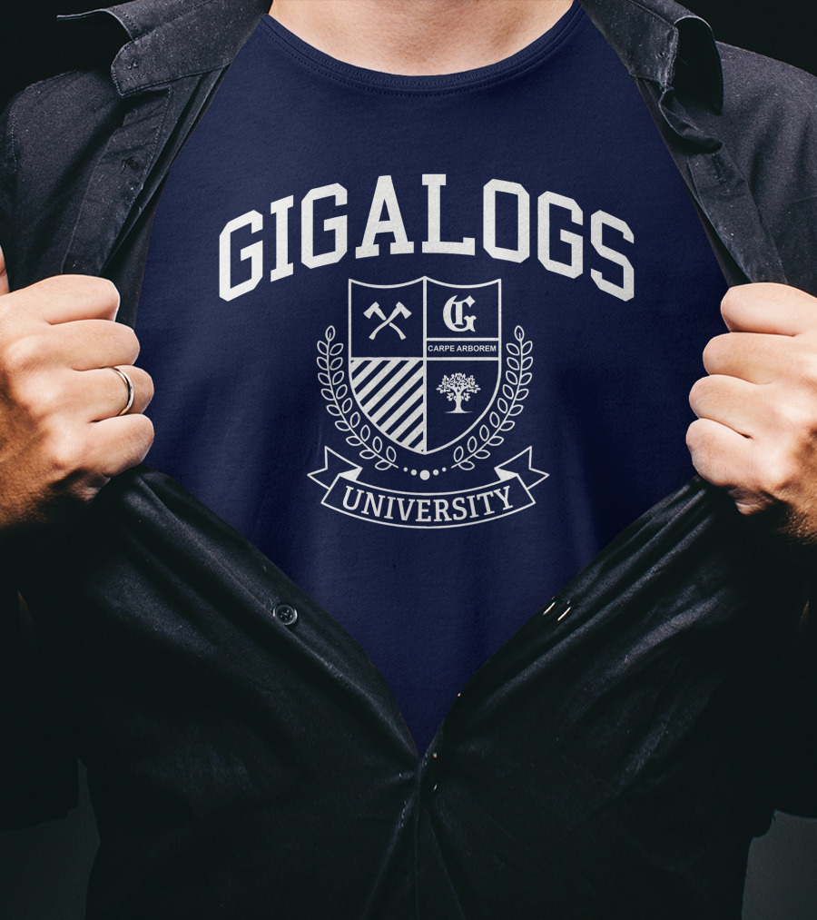 Worldofkeralis Gigalogs University Crest Carpe Arborem T-Shirt