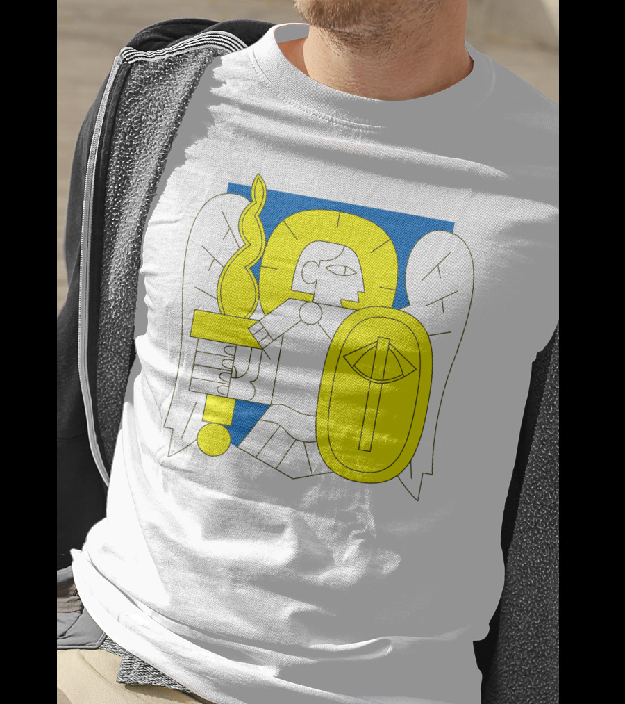 Saintjavelin Merch Kyiv Archangel Torch Shield Emblem T-Shirt