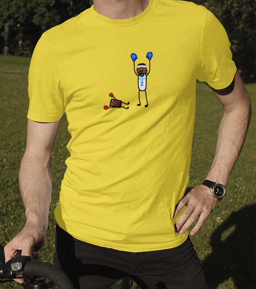 Nba Paint Sga Beat The Buzzer Stick Figures Boxing Yellow T-Shirt