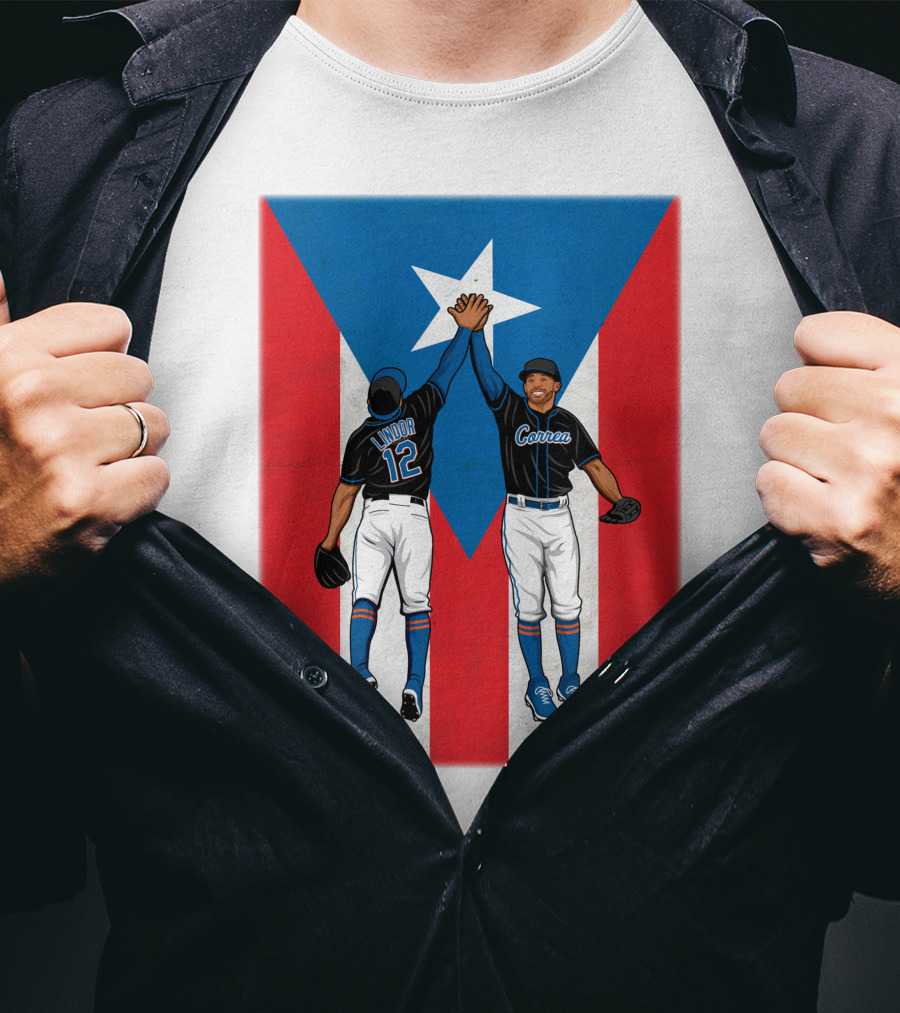 Francisco Lindor Carlos Correa Puerto Rican Baseball Unity T-Shirt