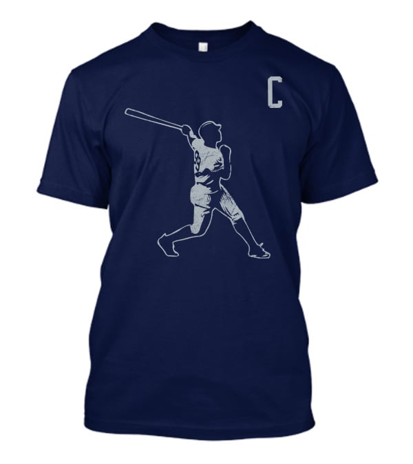 Jomboymedia Shop The C Baseball Silhouette Batter 8 Navy T-Shirt