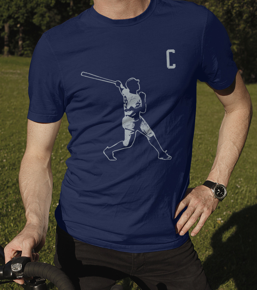 Jomboymedia Shop The C Baseball Silhouette Batter 8 Navy T-Shirt