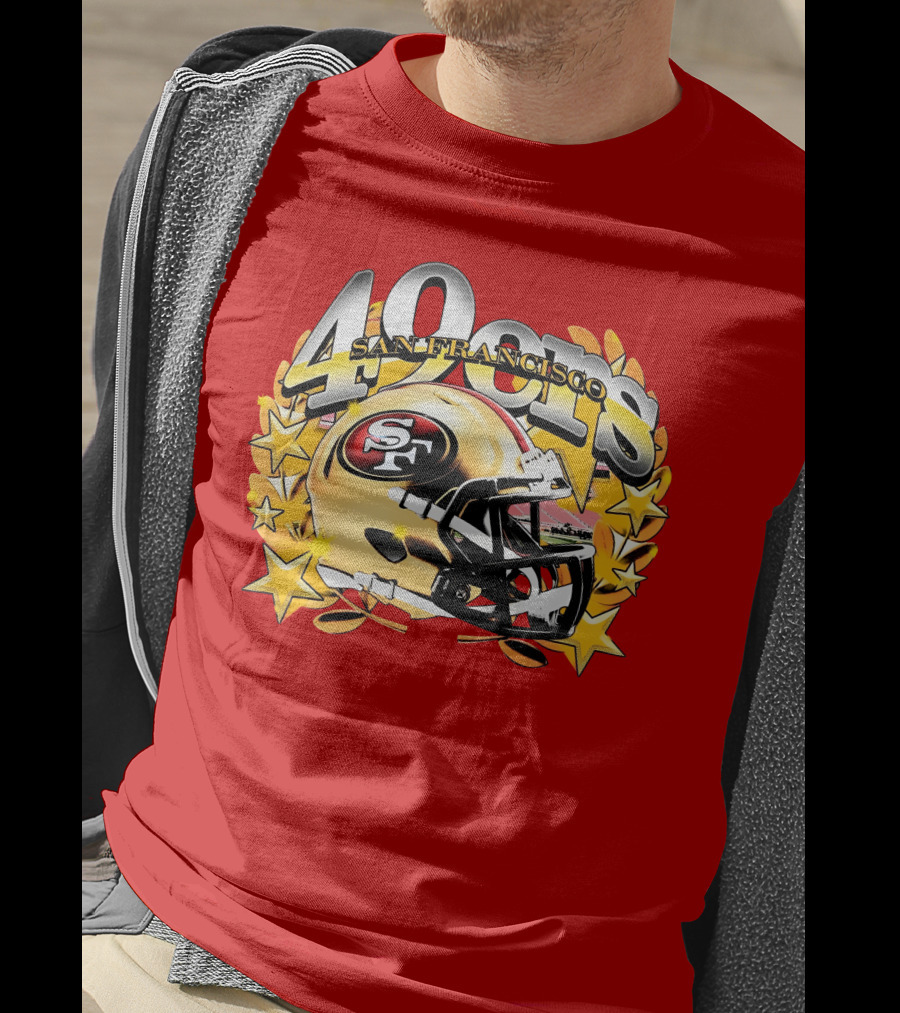 49Ers San Francisco Football Helmet Stars T-Shirt