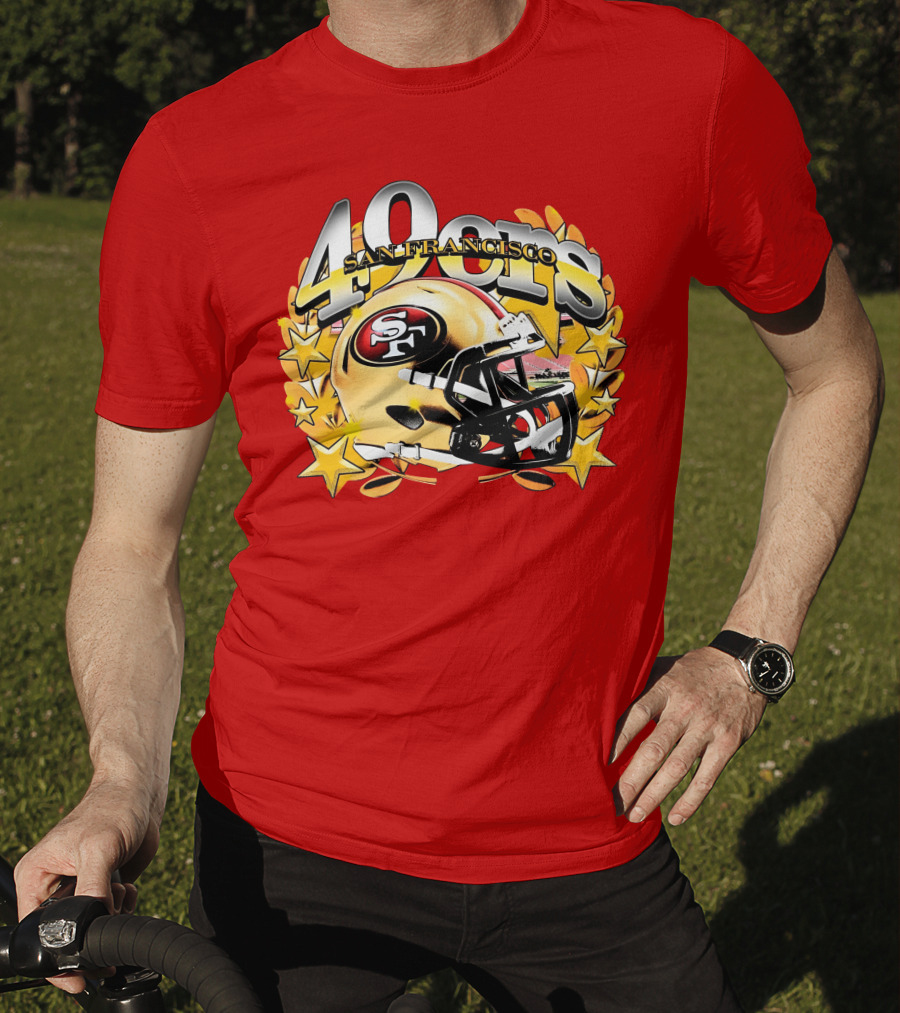 49Ers San Francisco Football Helmet Stars T-Shirt