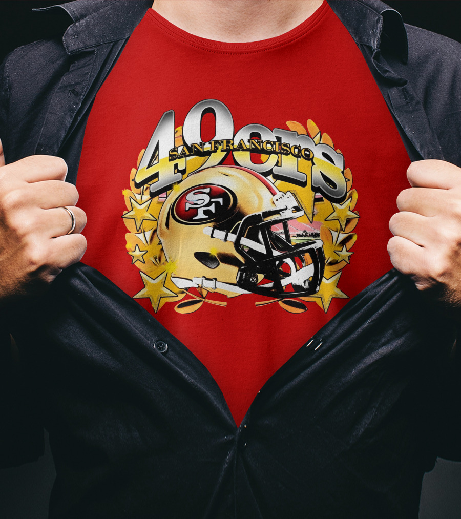 49Ers San Francisco Football Helmet Stars T-Shirt