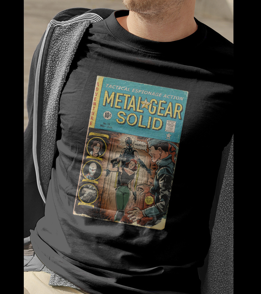 Adventure Tactical Espionage Action Metal Gear Solid Comic Style No. 15 Featuring Meryl T-Shirt