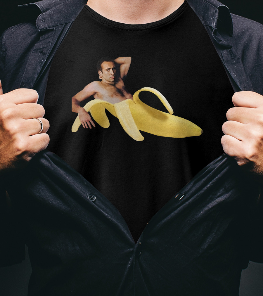 Nicolas Cage Banana Official Peeling Humor T-Shirt