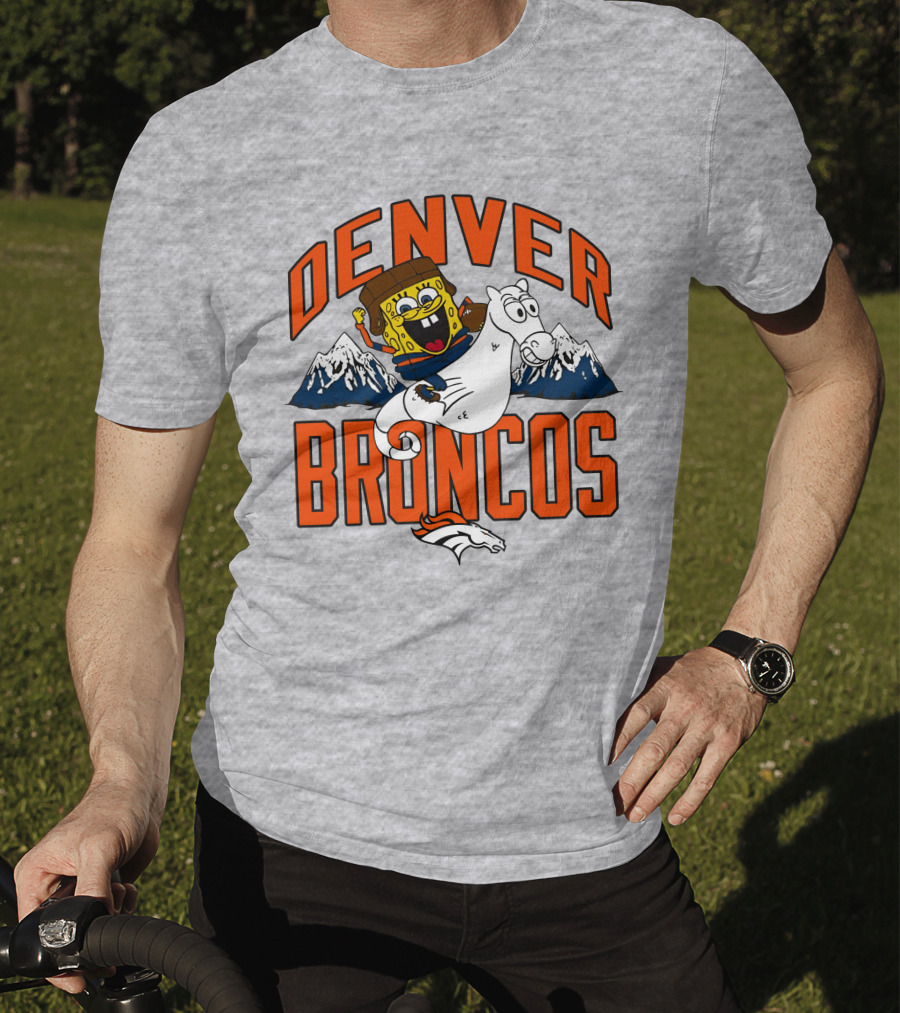 Denver Broncos Homage X Spongebob Men's Fanatics Gray Pro Shop T-Shirt