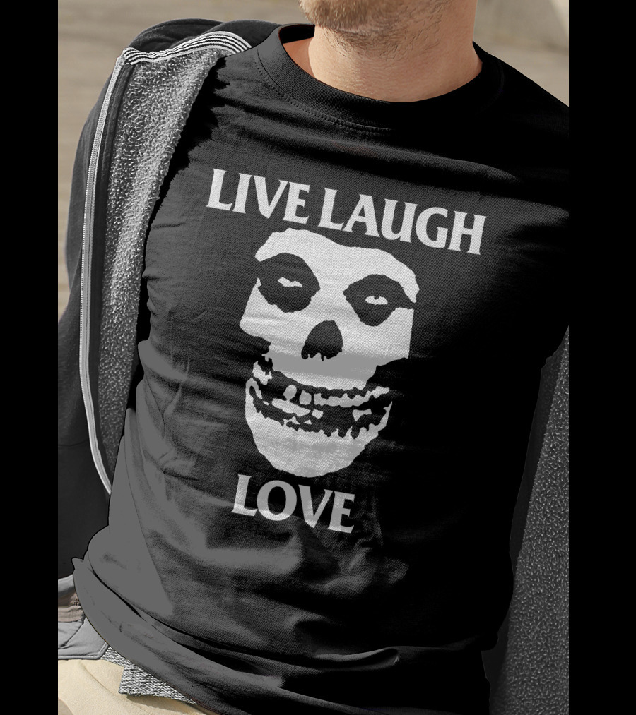 Misfits Skull Live Laugh Love Alice White T-Shirt