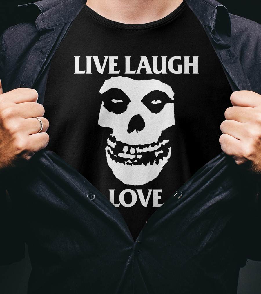 Misfits Skull Live Laugh Love Alice White T-Shirt