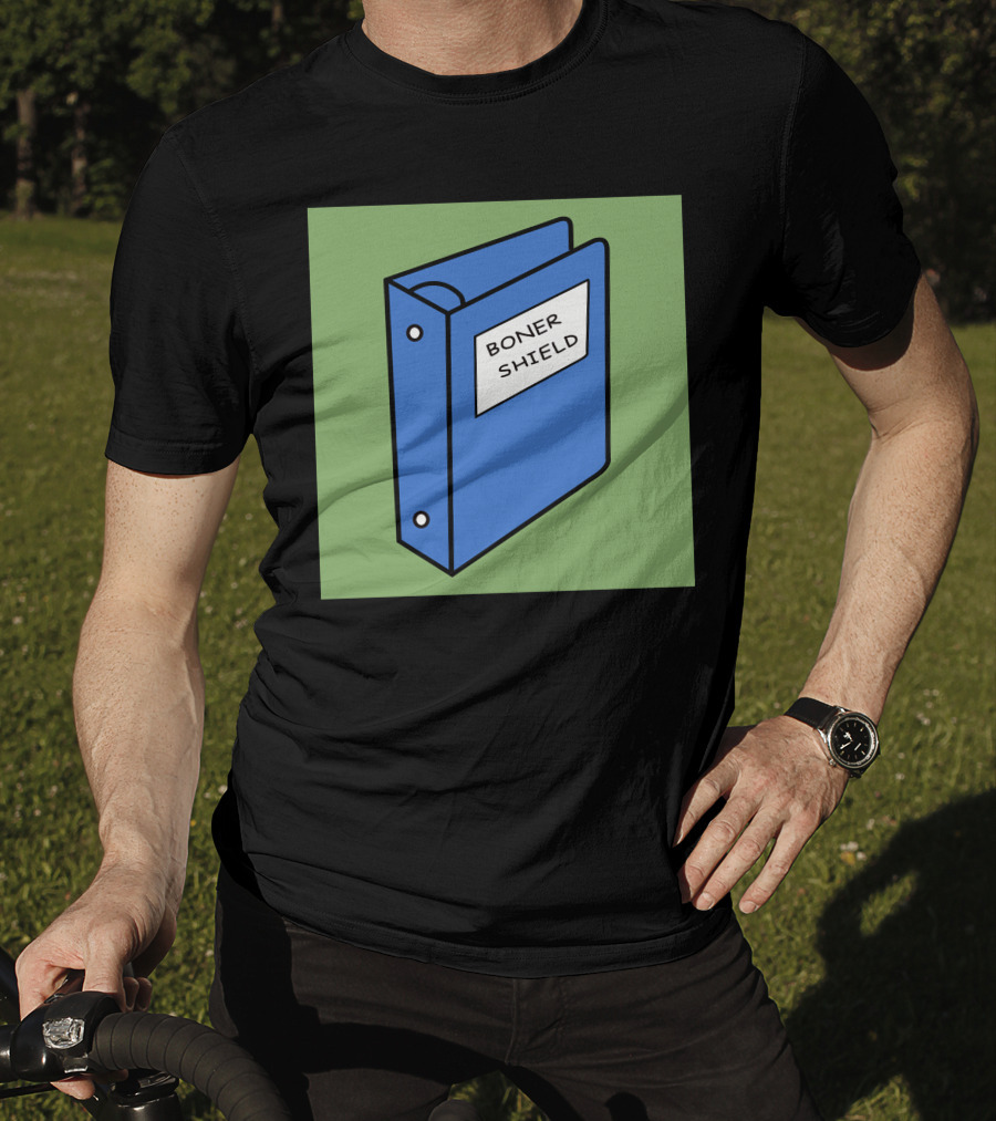 BONER SHIELD Blue Binder T-Shirt