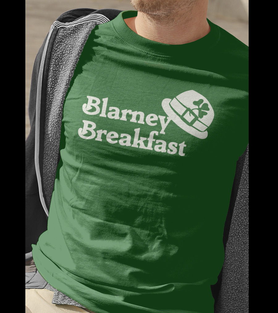 Blarney Breakfast Leprechaun Hat Shamrock Green T-Shirt