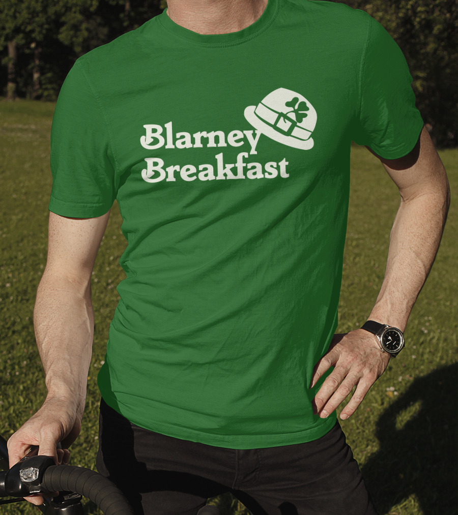 Blarney Breakfast Leprechaun Hat Shamrock Green T-Shirt