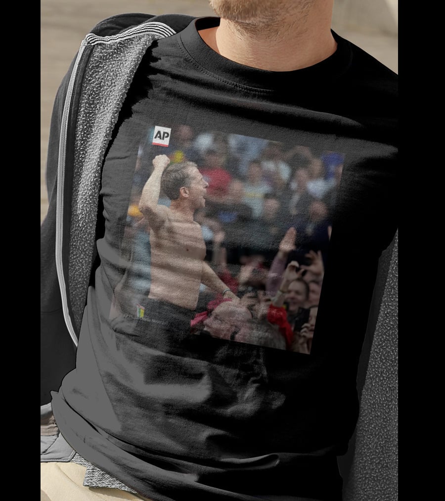 Eric Musselman Celebrates Shirtless Amid Cheering Crowd T-Shirt