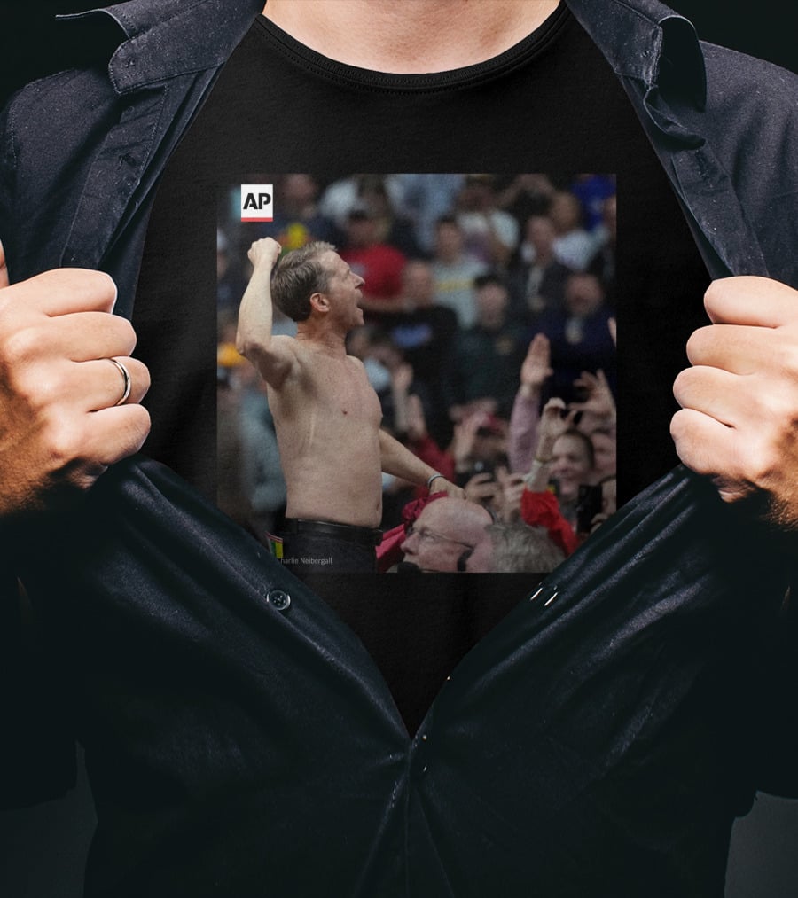 Eric Musselman Celebrates Shirtless Amid Cheering Crowd T-Shirt