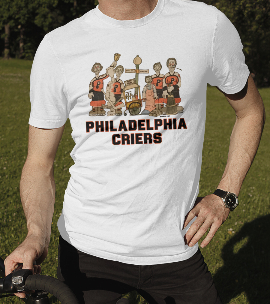 Philadelphia Criers Hockey Team Cartoon Characters With Instruments T-Shirt