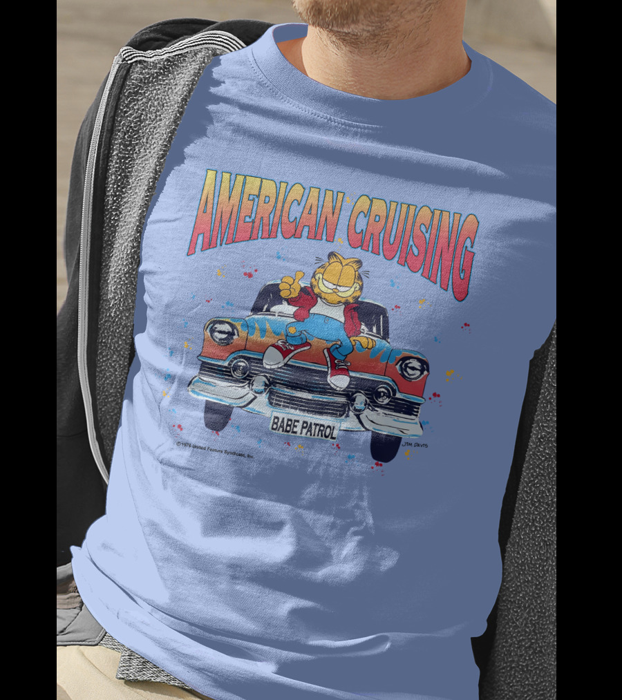 Garfield American Cruising Babe Patrol Vintage Car Vibe T-Shirt