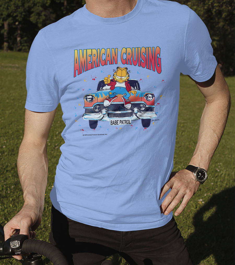 Garfield American Cruising Babe Patrol Vintage Car Vibe T-Shirt