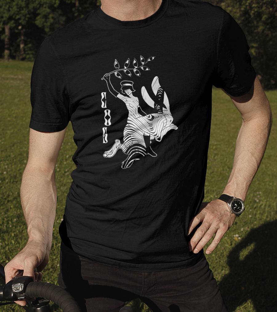Cossylvan Cos Rider Bigcartel Merch Woman On Rabbit With Branch T-Shirt