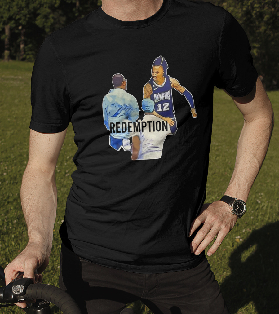 Ja Morant Dad Grizzlies Redemption Memhis Basketball Iconic Scene T-Shirt