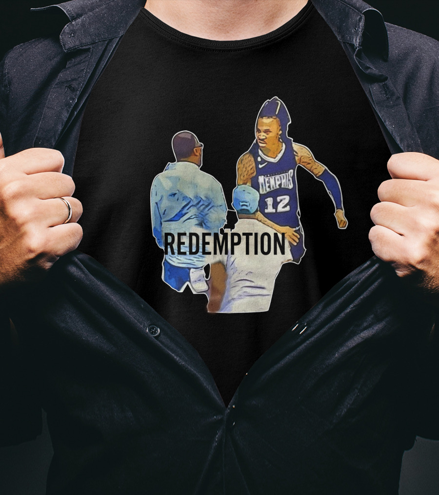 Ja Morant Dad Grizzlies Redemption Memhis Basketball Iconic Scene T-Shirt