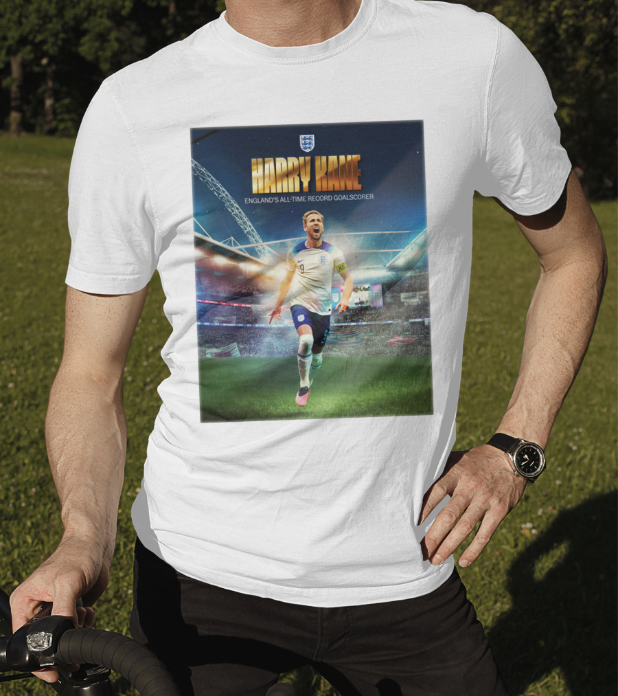 Harry Kane England's All-Time Record Goalscorer Wembley Stadium Celebration Footballer T-Shirt
