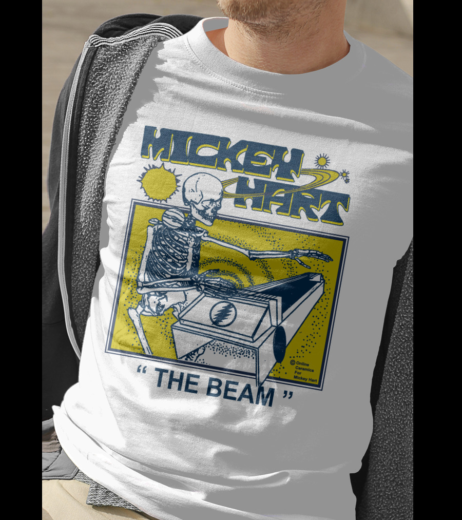 Mickey Hart The Beam Skeleton Playing Cosmic Instrument Online Ceramics T-Shirt