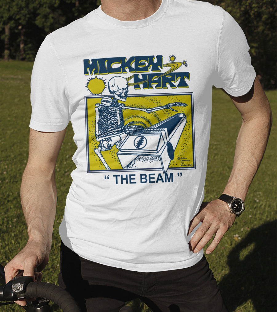 Mickey Hart The Beam Skeleton Playing Cosmic Instrument Online Ceramics T-Shirt