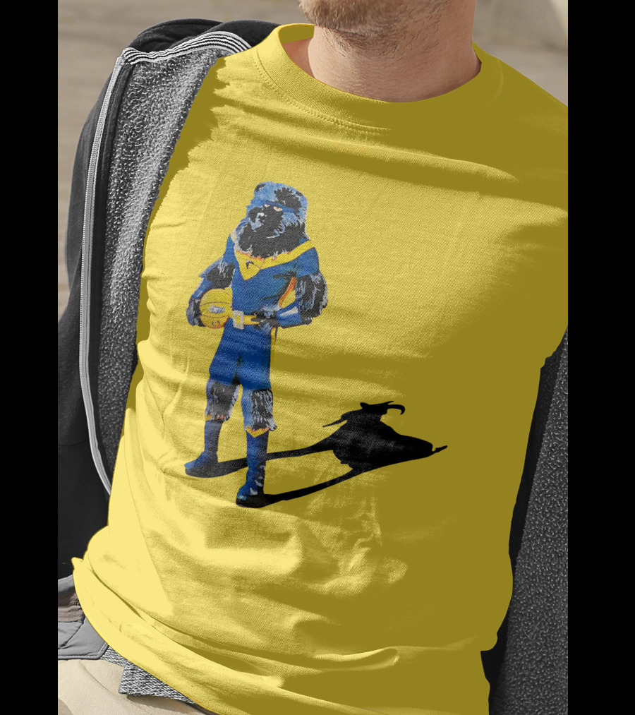 Memphis Grizzlies Bear With Superhero Goat Shadow Holding Basketball T-Shirt