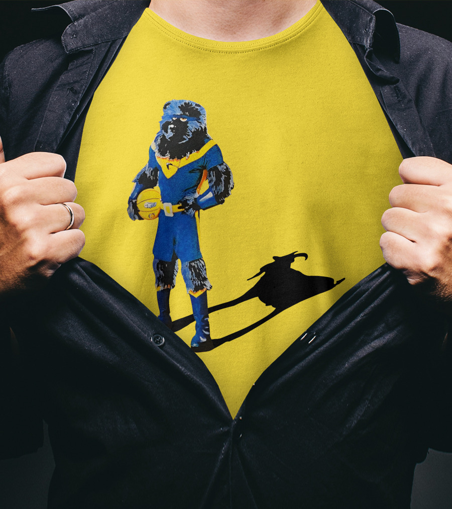 Memphis Grizzlies Bear With Superhero Goat Shadow Holding Basketball T-Shirt