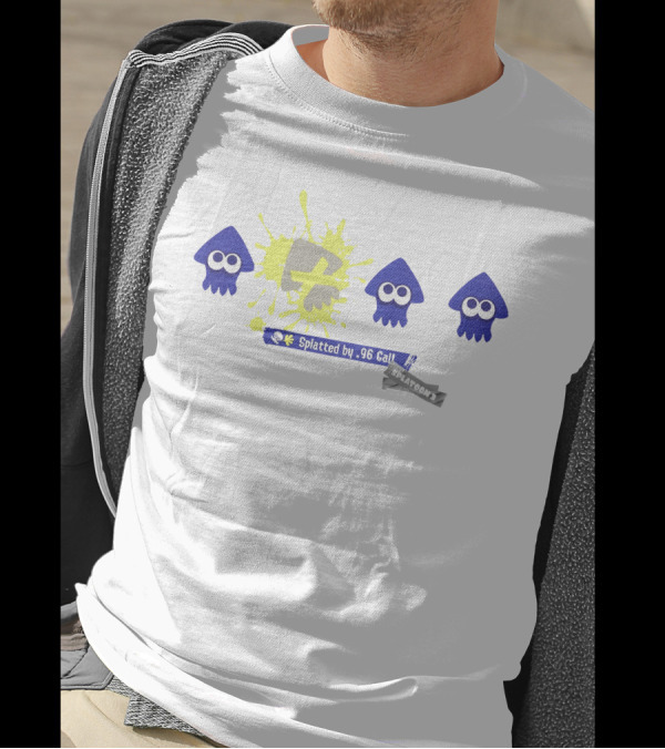 Splatted By .96 Call Splatoon 3 Iconic Squid Ink Splat T-Shirt