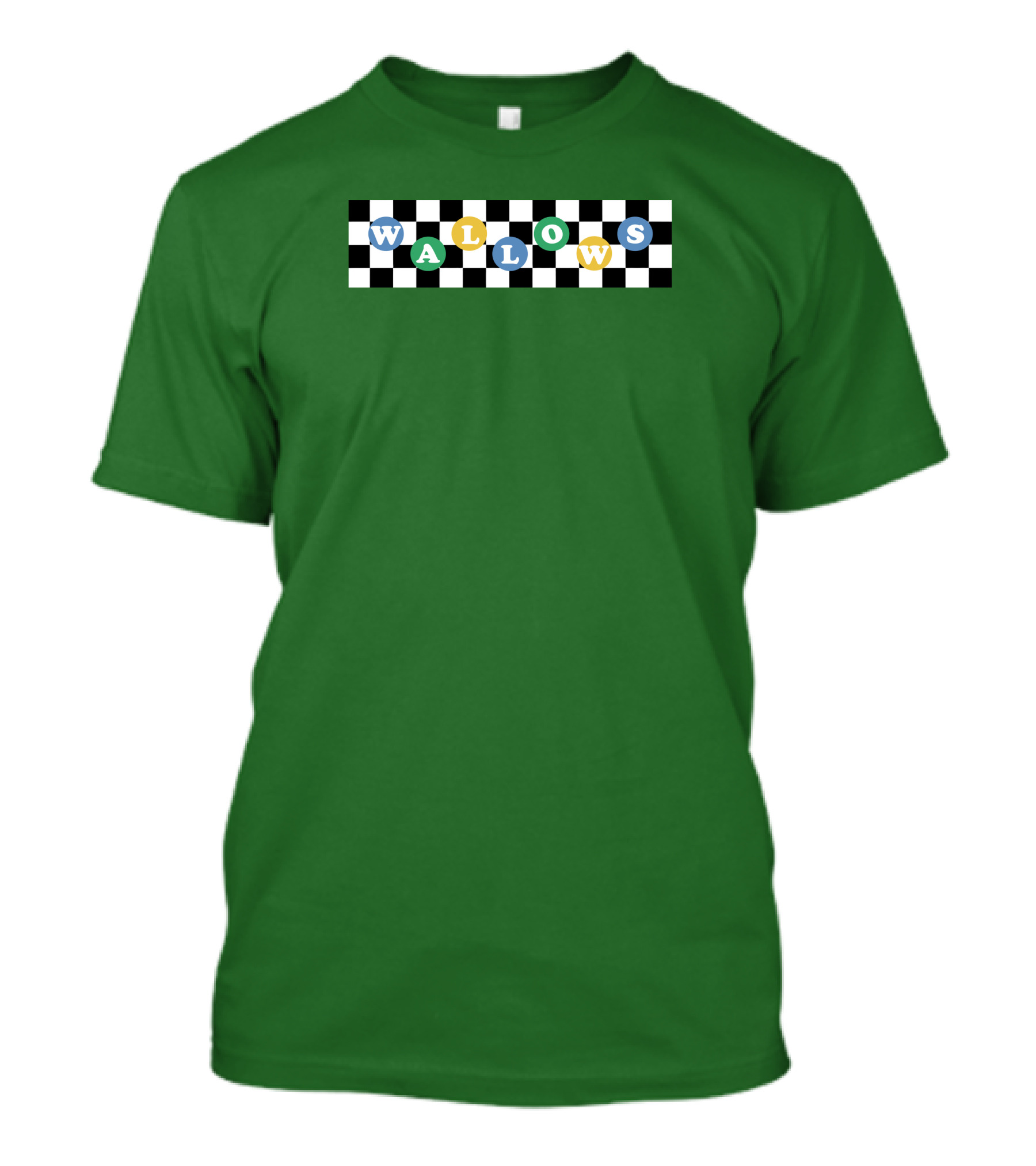 Wallows Checkered Pattern Green Background T-Shirt
