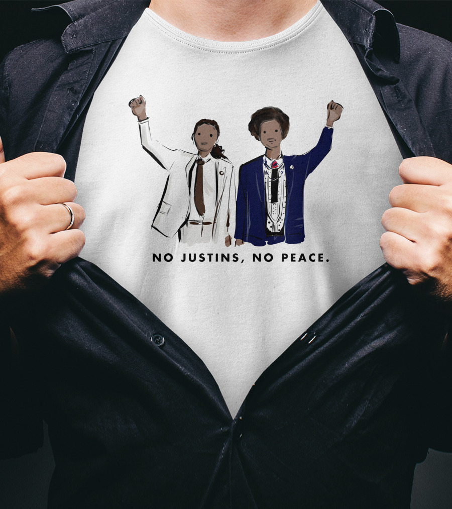 No Justins No Peace Raising Fists T-Shirt