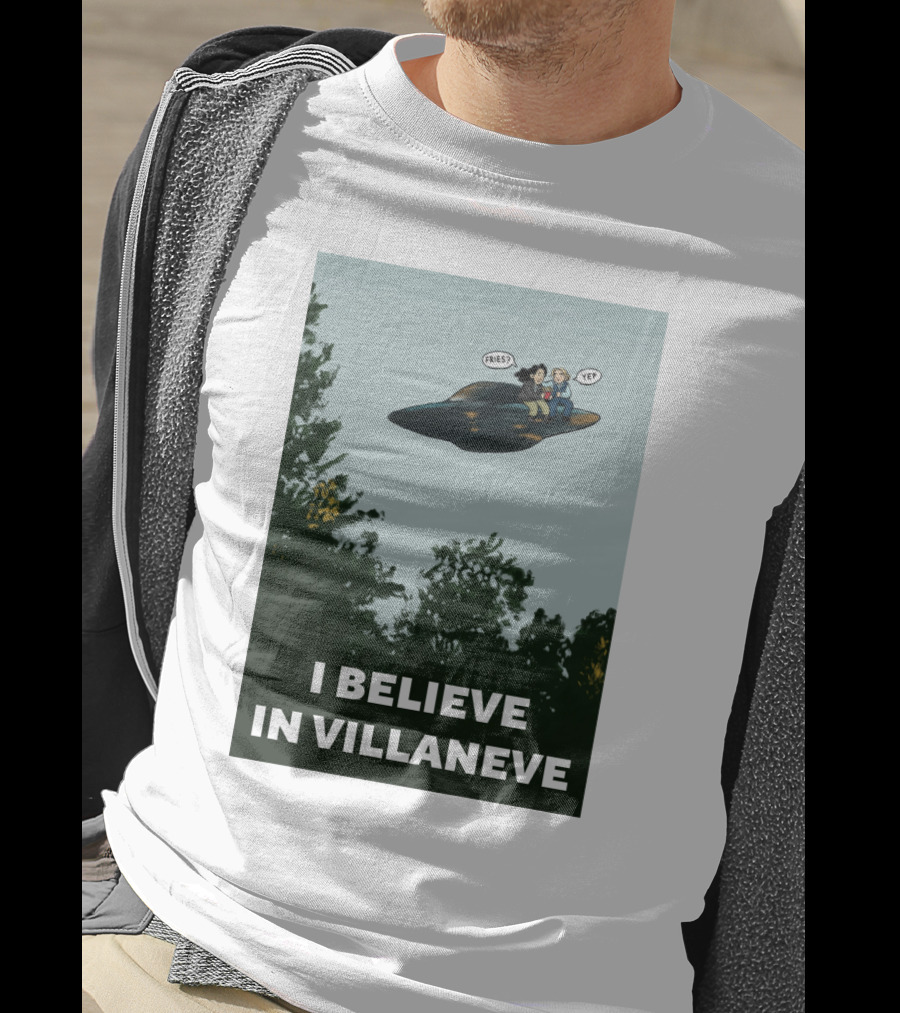 I Believe In Villaneve Trees UFO Scully Mulder Speech Bubbles T-Shirt