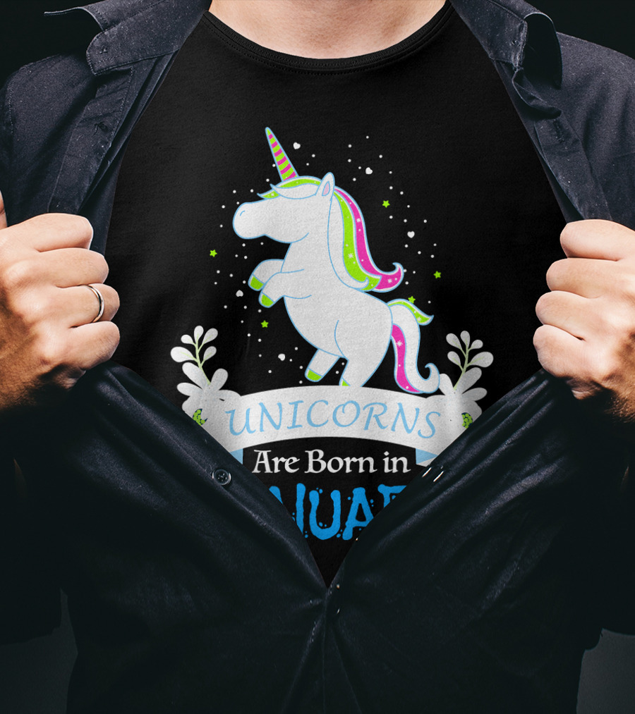 Christmas Unicorns Are Born In January T-Shirt