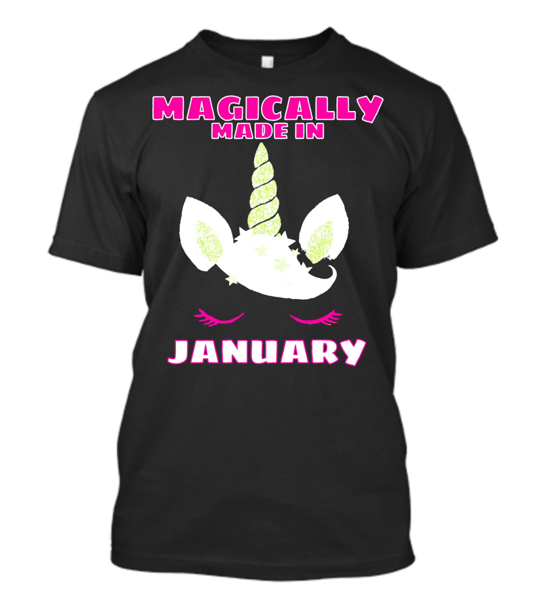 Magically Made In January Funny Unicorn Birthday T-Shirt