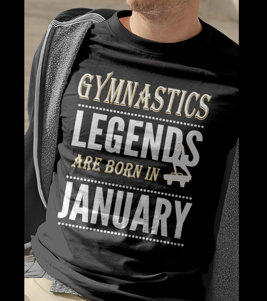 Gymnastics Legends Born In January With Balance Beam T-Shirt