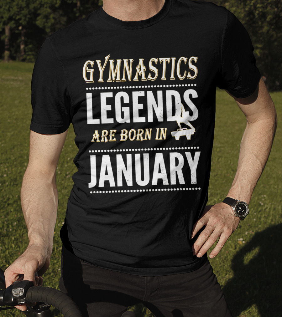 Gymnastics Legends Born In January With Balance Beam T-Shirt