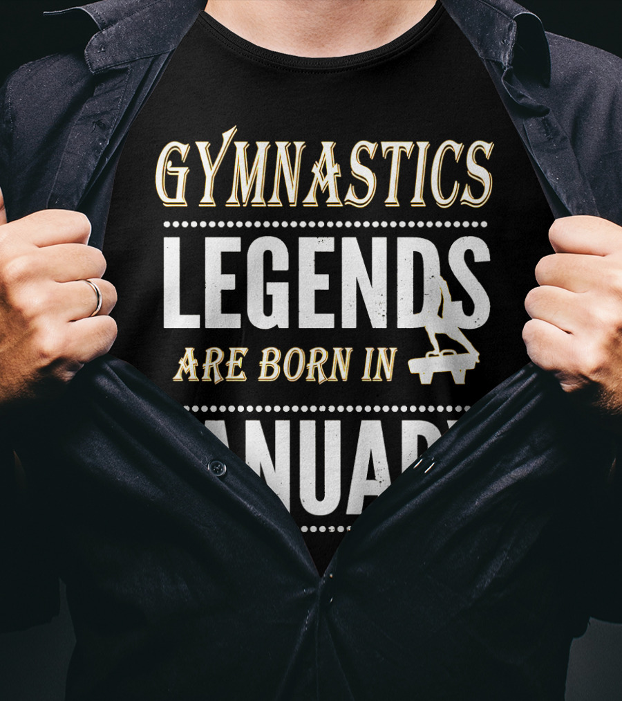 Gymnastics Legends Born In January With Balance Beam T-Shirt