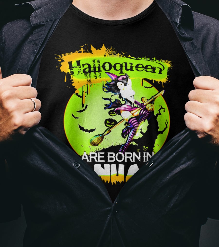 Halloqueen Witch Are Born In January Halloween Birthday T-Shirt