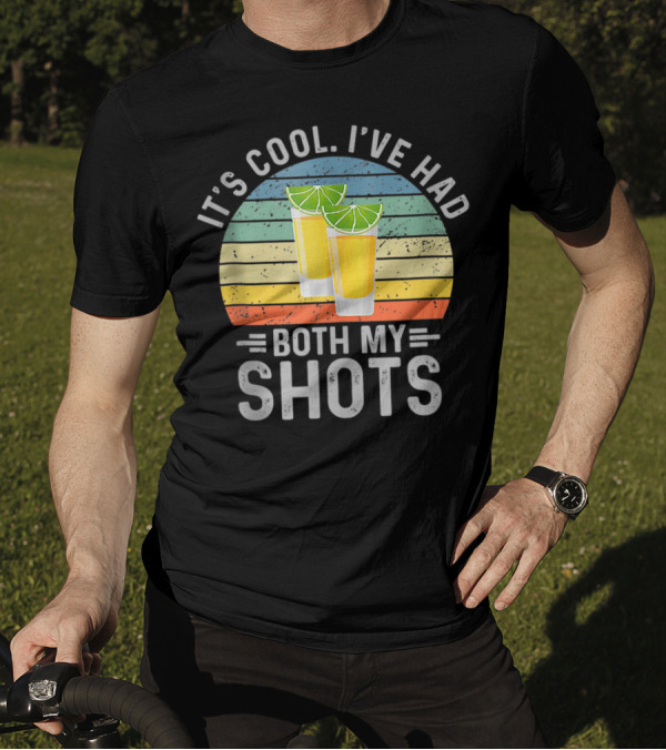 It's Cool I've Had Both My Shots Retro Sunset Lime Shot Glasses T-Shirt
