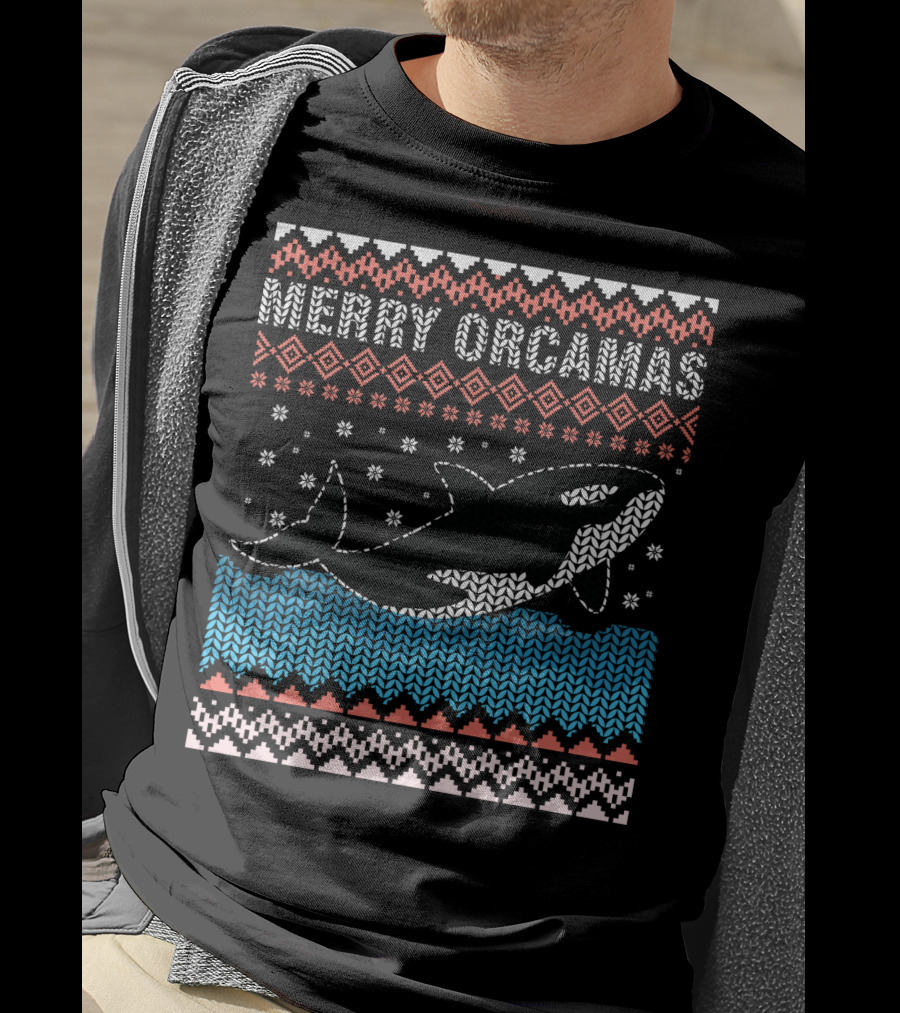 Merry Orcamas Ugly Christmas Orca Killer Whale T-Shirt