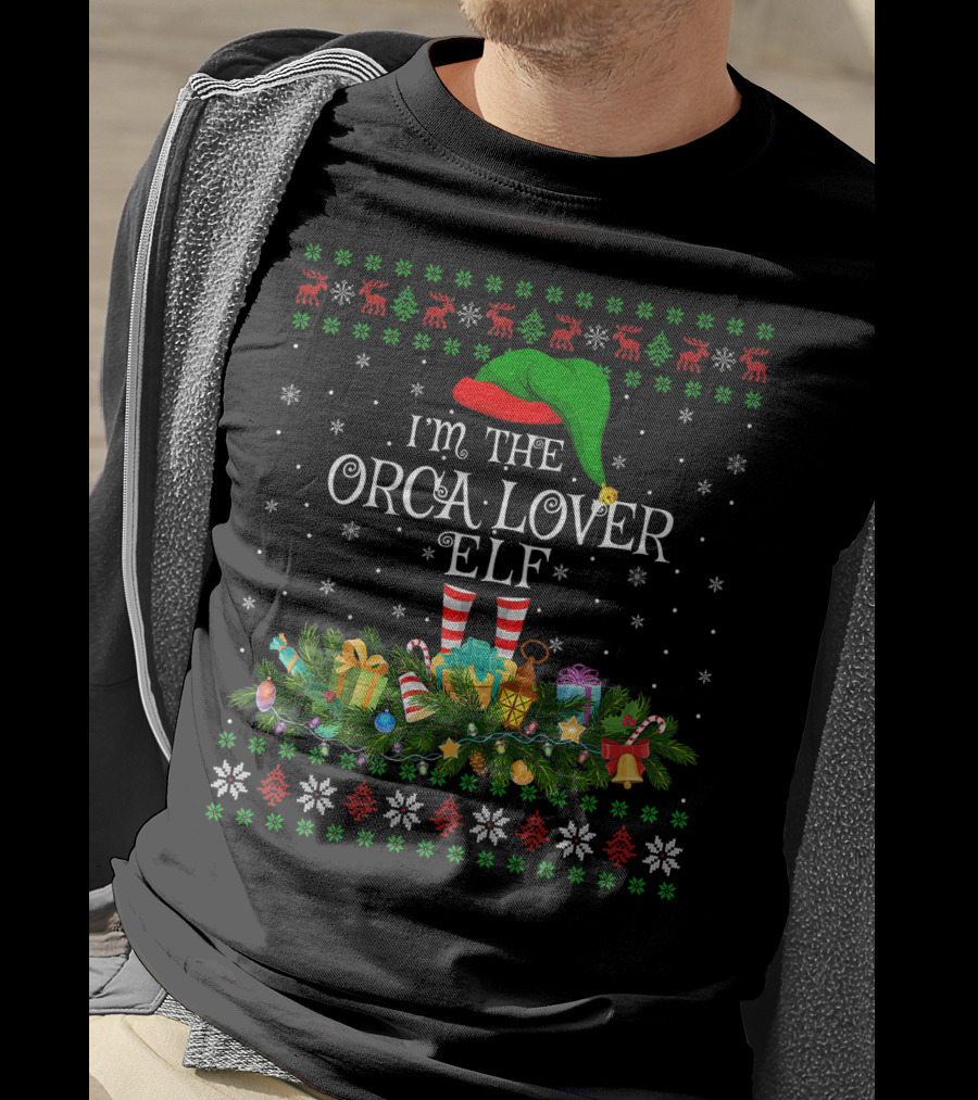 I'm The Orca Lover Elf Christmas Matching Family Ugly Premium T-Shirt