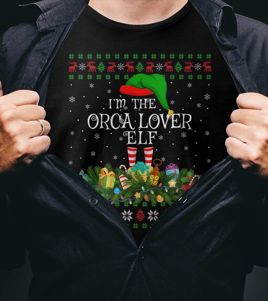 I'm The Orca Lover Elf Christmas Matching Family Ugly Premium T-Shirt