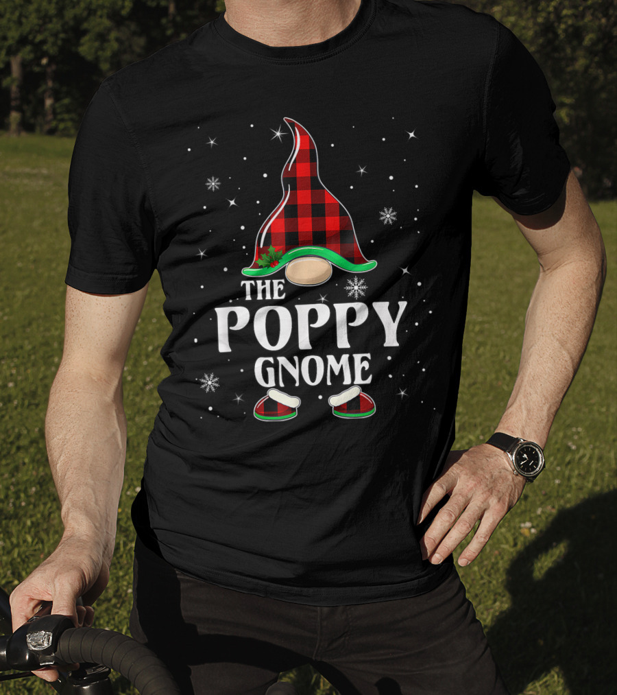 The Poppy Gnome Buffalo Plaid Christmas T-Shirt